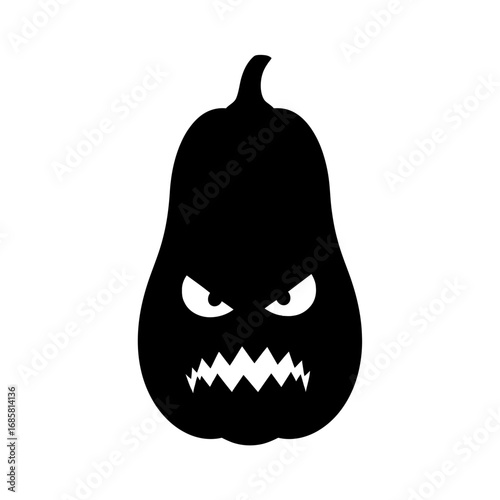 Vector art of menacing jackolantern with angry eyes, a scary halloween icon for spooky and thrilling decorations