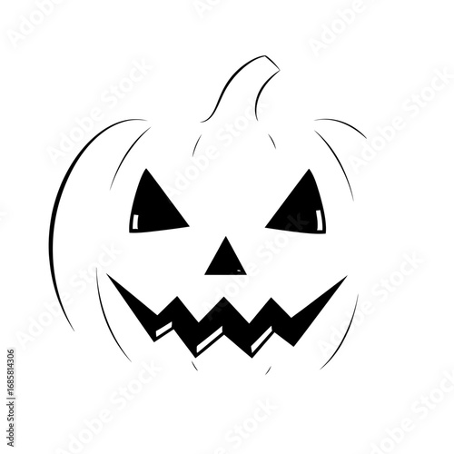 Vector art of scary halloween pumpkin jack o lantern face for holiday celebration and seasonal decoration
