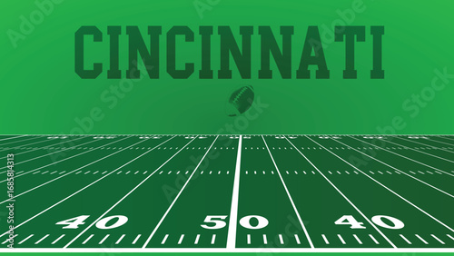 Cincinnati Drawings Of City Names, American Football green field, Vector Illustration Abstract Editable image, Social Media and web Post