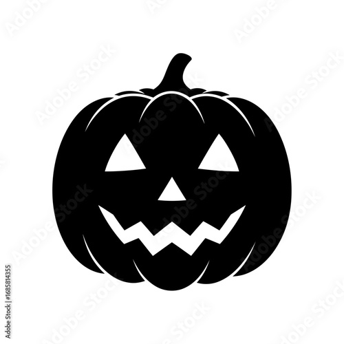Vector art of classic jackolantern silhouette with triangular eyes and a toothy grin, perfect for halloween