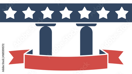 Patriotic american banner stars stripes red white blue government symbol usa