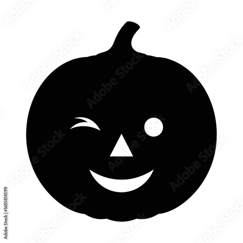 Vector art of winking pumpkin face is a fun and spooky halloween decoration for your home or office party
