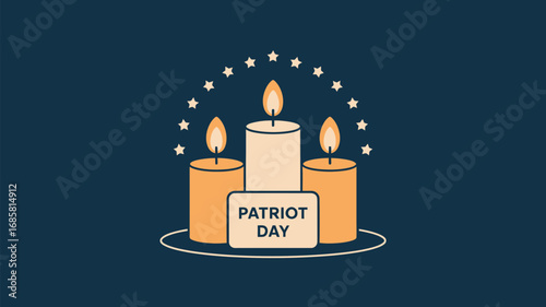 Patriot day candles stars memorial remembrance celebration honor tribute light