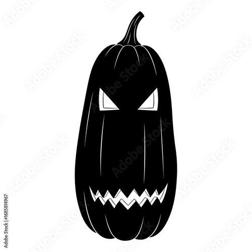 Vector art of tall and menacing jackolantern with a sinister grin, perfect for horrorthemed halloween designs