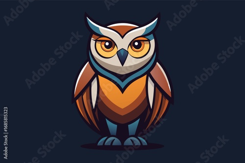 Colorful cartoon owl graphic design perfect for nature lovers and wildlife enthusiasts