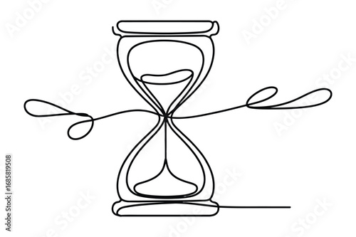 One Line Drawing of Hourglass – Time and Patience Vector
