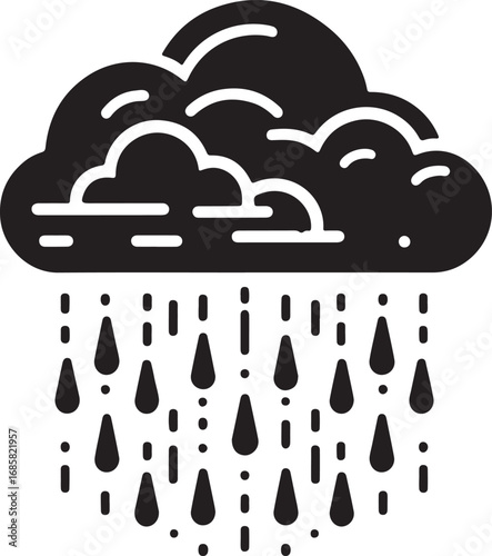 Rain Cloud Vector Silhouette