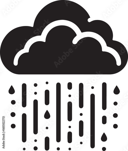 Rain Cloud Vector Silhouette