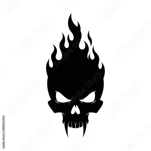 Vector art of flaming skull vector illustration design