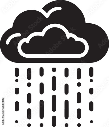 Rain Cloud Vector Silhouette