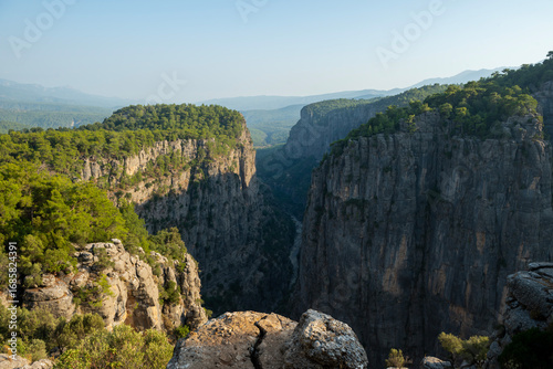 Tazı Canyon is a canyon located in Beşkonak District of Manavgat district of Antalya province. Tazı Canyon was formed by the Köprüçay Stream eroding the Conglomerate Bedrock.