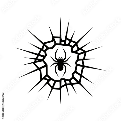 Terrifying Spiders Black Silhouette Vector Illustration