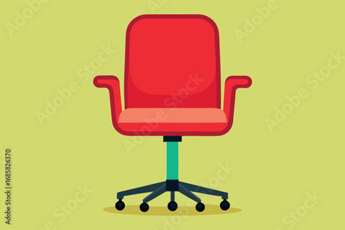 Modern red office chair with ergonomic design on light background