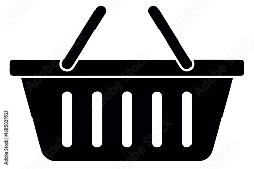 Stylish black shopping basket design suitable for various contexts