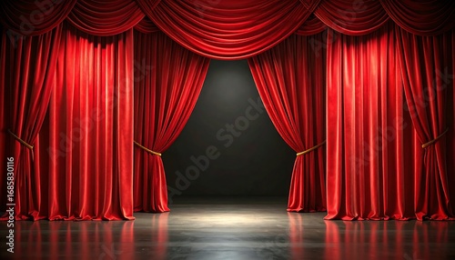 Red velvet theatre curtains