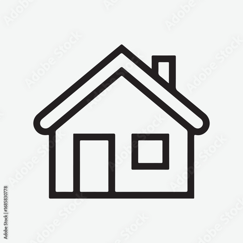 House Simple Black Design Decoration, House Graphic Isolated Silhouette Flat Black Vector Design