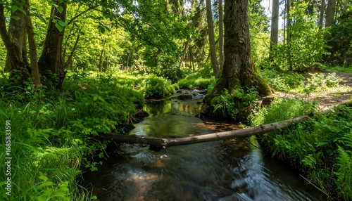 Lush forest stream