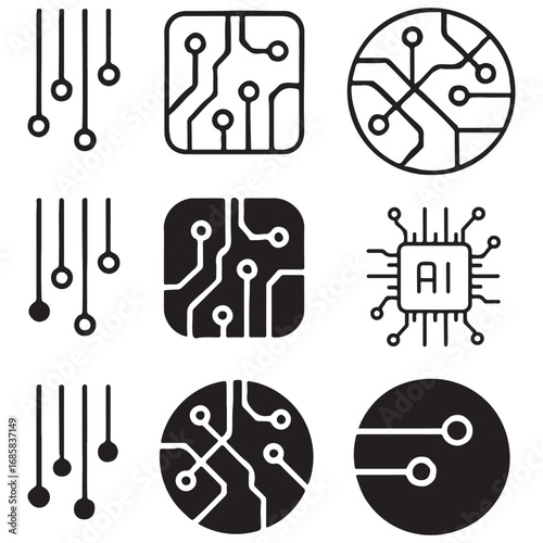 Vector set of zodiac signs and symbols as seamless vintage doodle illustration