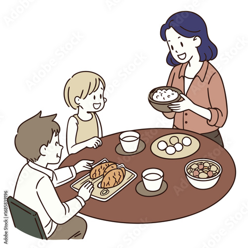 Joyful family gathering celebrating togetherness around a meal