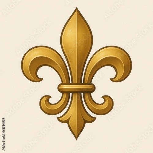 Golden Fleur-de-lis: Ornate royal symbol, a majestic illustration isolated on a clean background, embodying heritage, elegance, and French history.