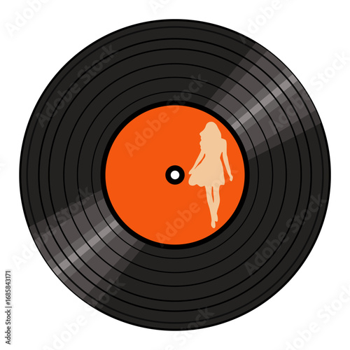  Vinyl disk retro player style illustration vector art decor design 70s, 80s, 90s music pattern