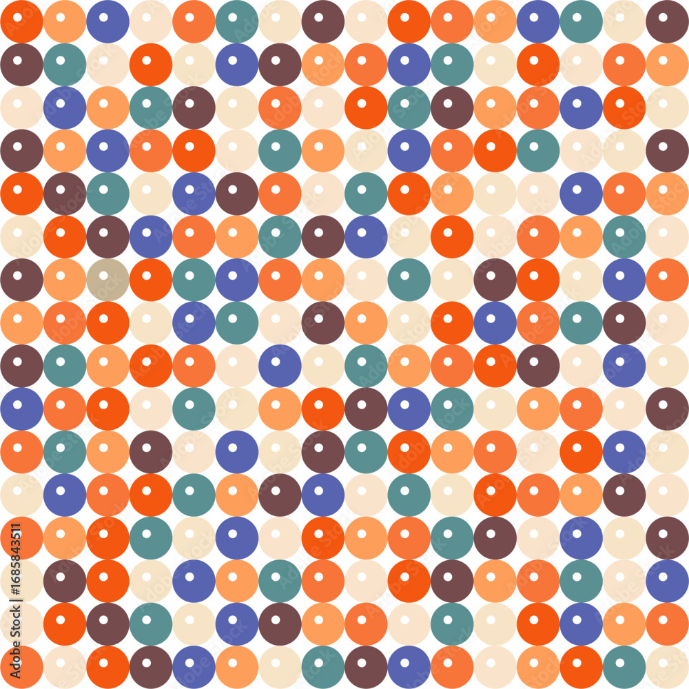 Seamless pattern with polka dot circles vector artistic print for textile paper decor wallpaper background endless creative art	
