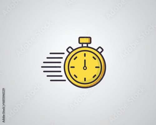 Speedy stopwatch vector template graphic for time management and speed concepts vector