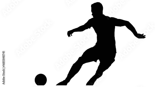 Dynamic black silhouette of a football player in action.