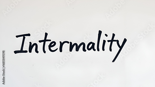White wall with black paint inscription internality on it