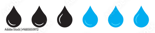 Wallpaper Mural Water drop icon. Blue drop icons in flat style. Torontodigital.ca