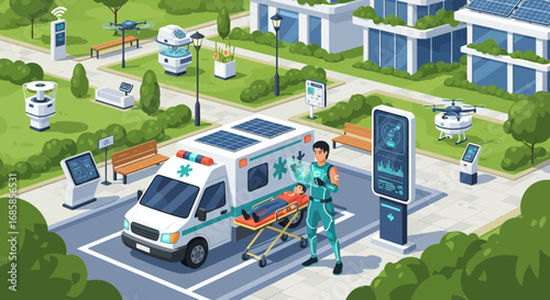 Futuristic Healthcare System with Advanced Technology and Sustainable Solutions for Patient Care