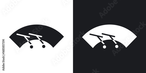 Wiper icons vectors in solid black and white style