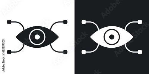 Visualization icons vectors in solid black and white style