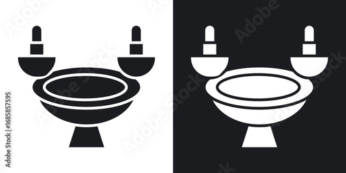Turkish bath icons vectors in solid black and white style