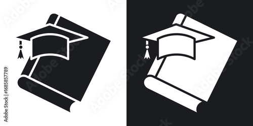 Thesis icons vectors in solid black and white style