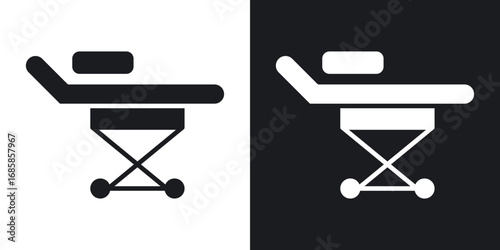 Stretcher icons vectors in solid black and white style