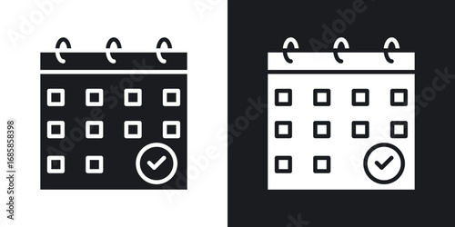 Reservation icons vectors in solid black and white style