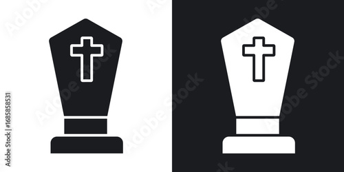 Pope icons vectors in solid black and white style