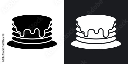 Pancake icons vectors in solid black and white style
