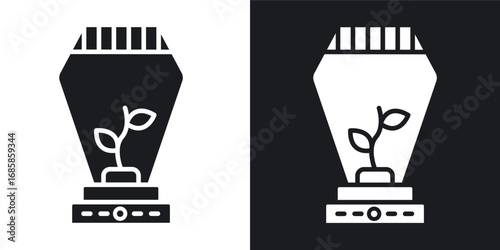 Incubator icons vectors in solid black and white style