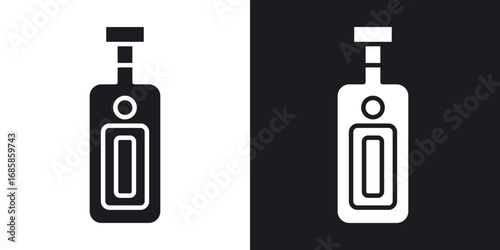 Gin icons vectors in solid black and white style