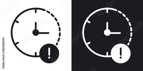 Delay icons vectors in solid black and white style