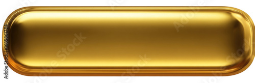 Gold button or plaque.  Smooth, reflective,  elliptical,  golden rectangle