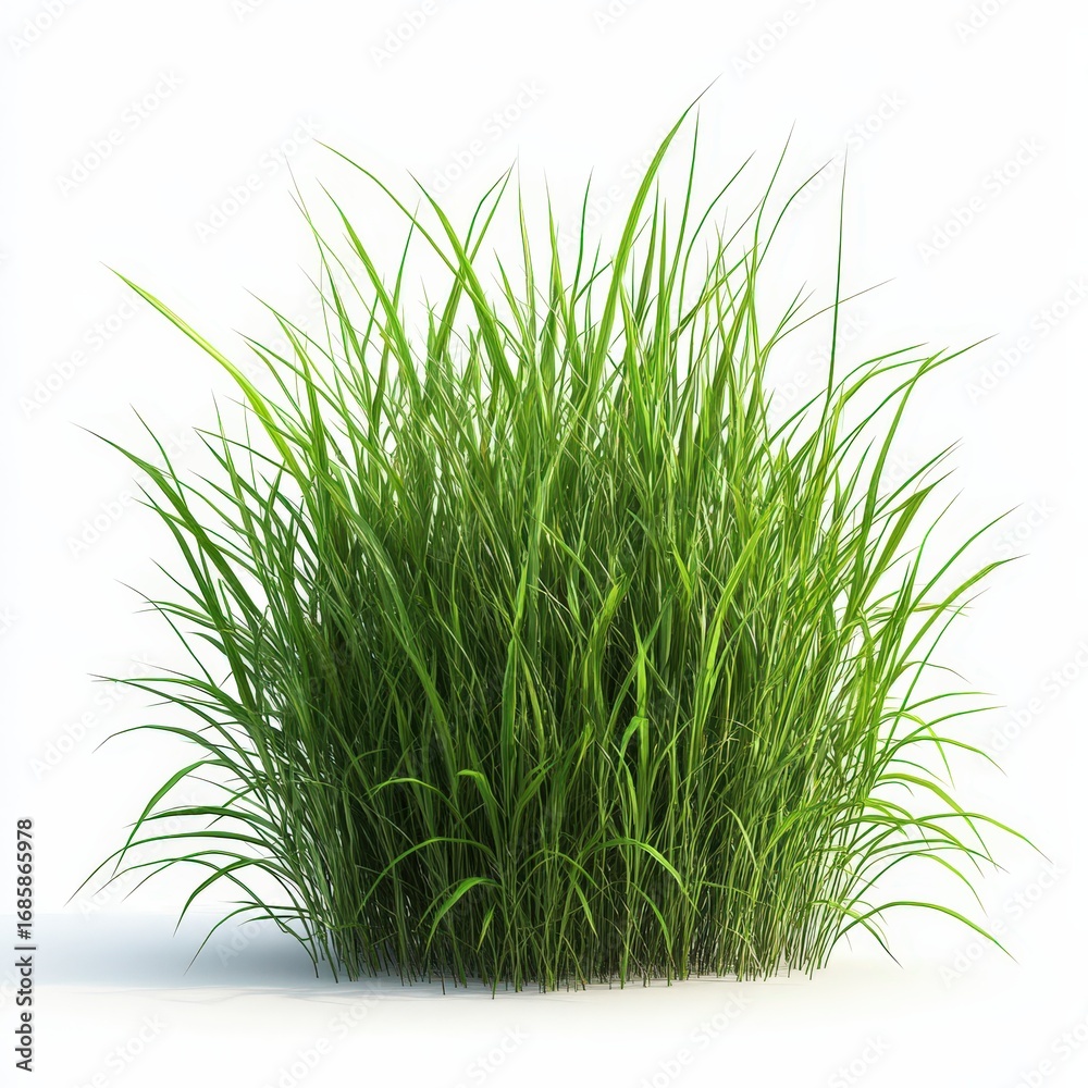 Obraz premium Lush green grass isolated on white.