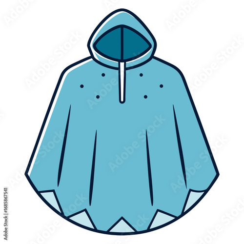 Rain Poncho Vector Illustration | Waterproof Coat Flat Design	