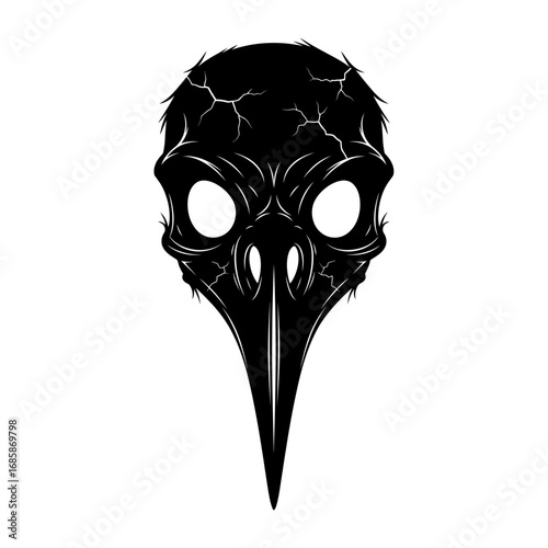 Vector art of plague doctor mask, a symbol of death and disease during the pandemic era
