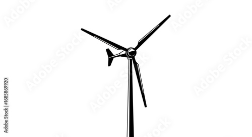 Silhouette of a modern wind turbine