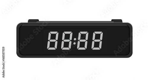 Digital clock display with blank time on black background