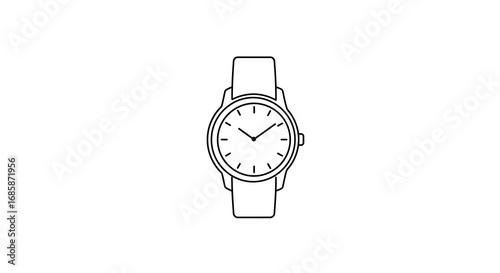 Minimalist linear watch design with clean lines and classic style