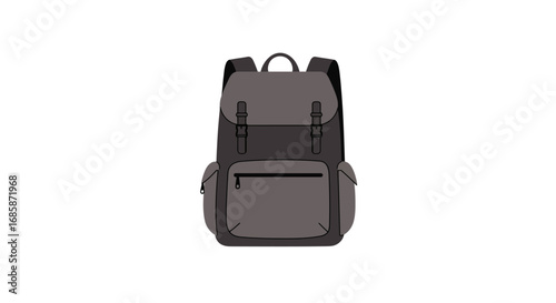 Minimalist backpack design with front pocket and straps
